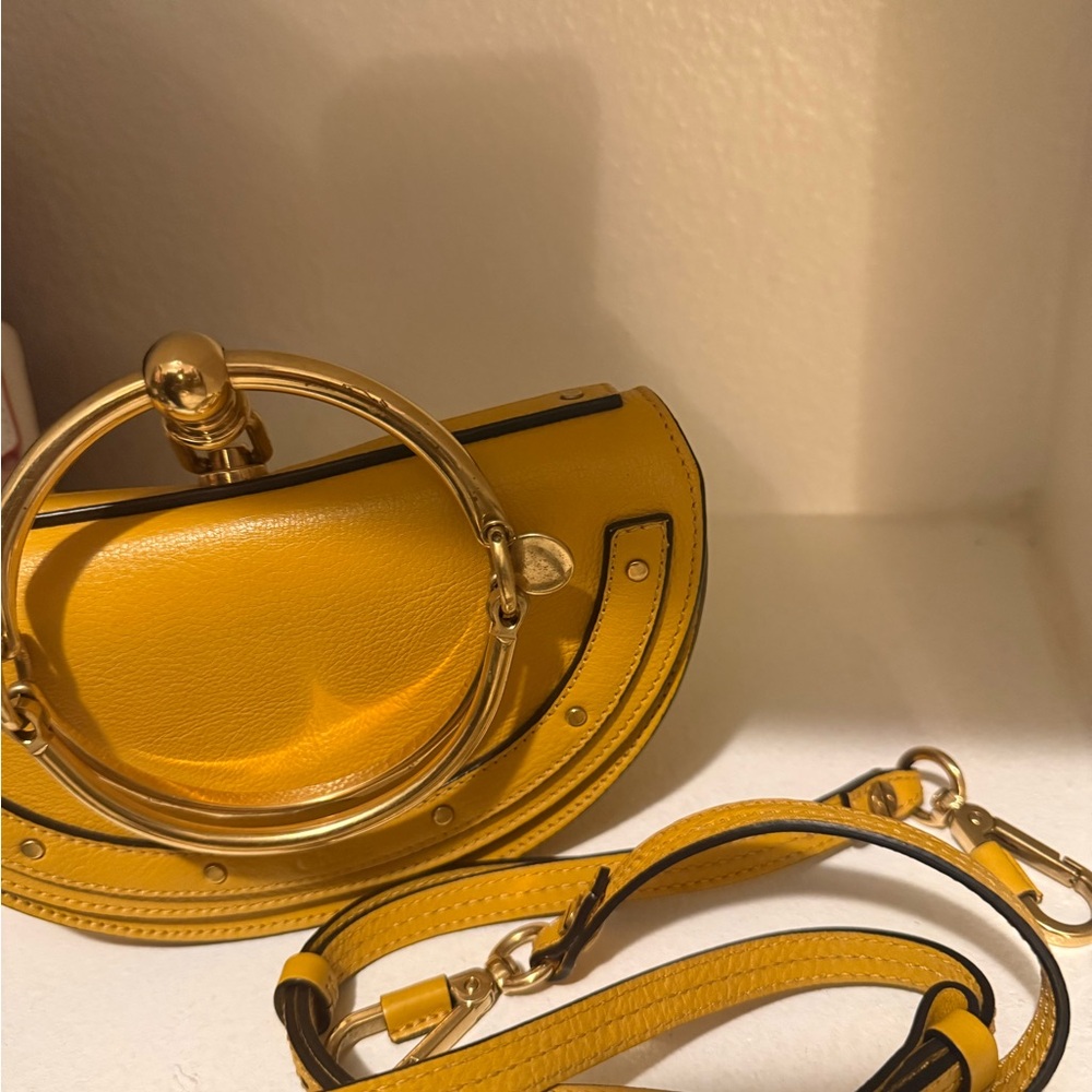 Celine Yellow Leather Wristlet with Gold Accents - Picture 8 of 8